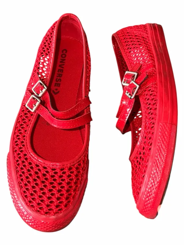 NEW Converse Chuck Taylor All Star Dainty Mary Jane Knit Women Red A16568C 9.5 - Image 9