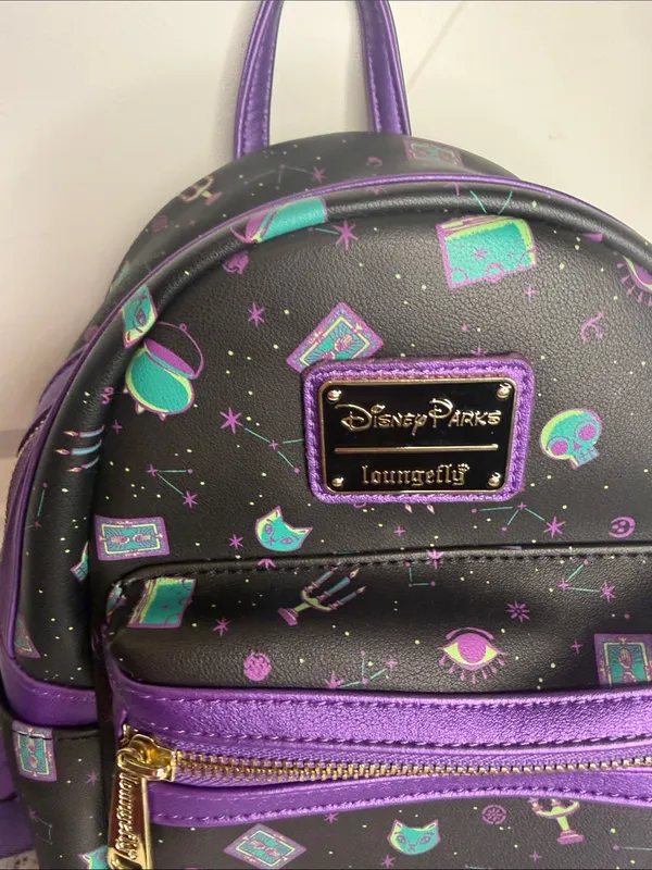 Hocus Picus Disney Parks Loungefly Black & Purple Mini Backpack - Image 4