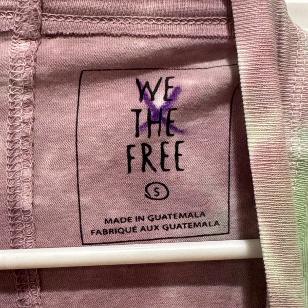 We The Free Free People Be Free‎ Tie Dye Tee Sz S Purple Green Mock Neck Tie-dye - Image 7