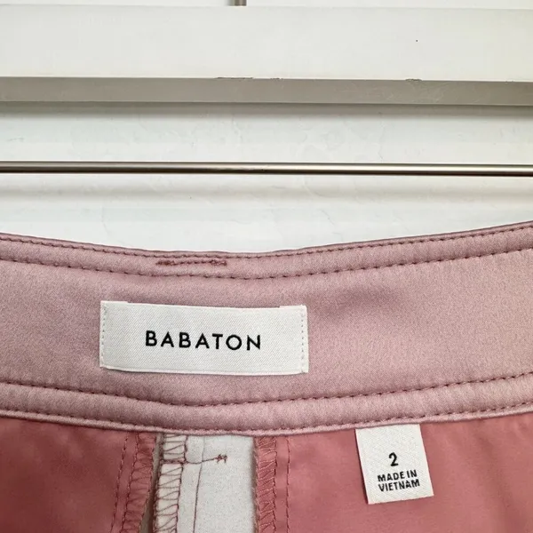 Aritzia Babaton‎ Command Pants Size 2 Faux Leather Red Willow Pink Corpcore Geek Chic - Image 6