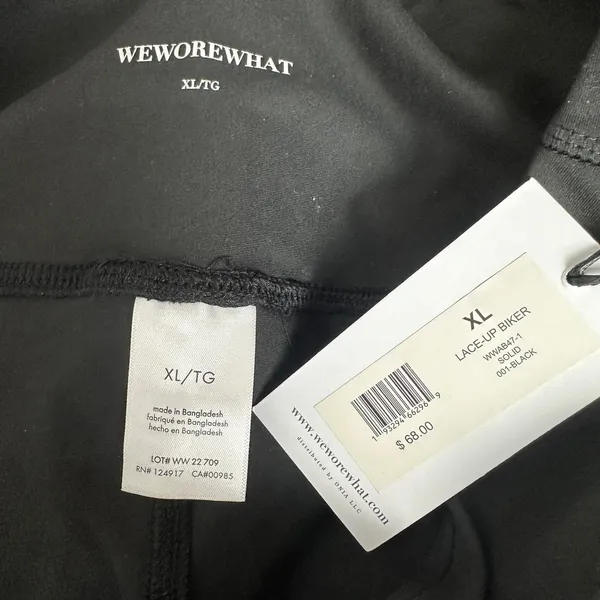 WeWoreWhat Lace Up Biker Shorts Black Revolve Stretch Athleisure Womens XL NWT - Image 5