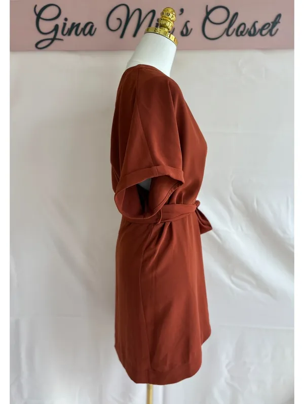 Charles Henry Rust Orange Wrap Dress Size XS from Nordstrom - Image 3