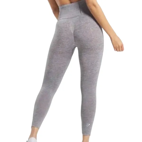 Gymshark Women’s Gray Vital Seamless crop Leggings Tights Pants - Image 2