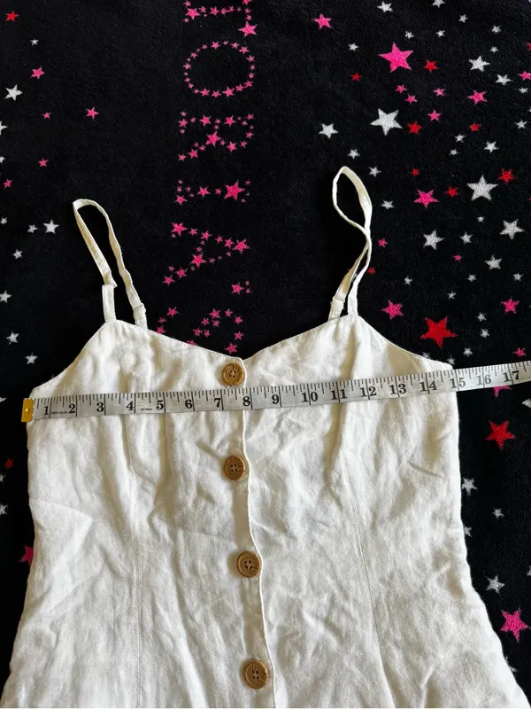 Urban outfitters White Button-Front Linen Mini Sundress - Image 7