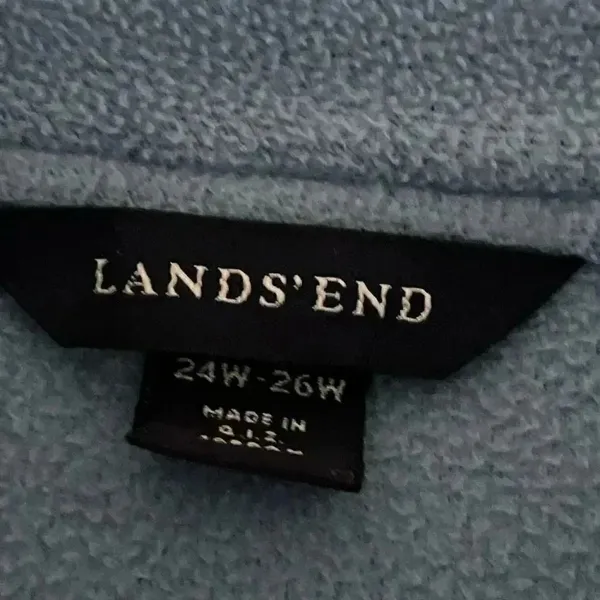 Lands’ End ¼ ZIP Fleece Blue Gray Long Sleeves Soft Cozy Unisex Jacket 3X #1308 - Image 6