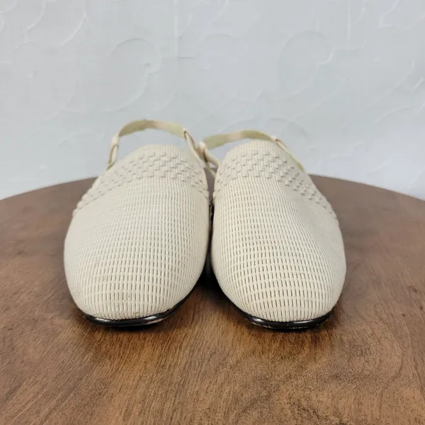 Corsina Louise Women Sandals Size 10 Cream Woven Closed Toe Slingback Mule Flats - Image 14
