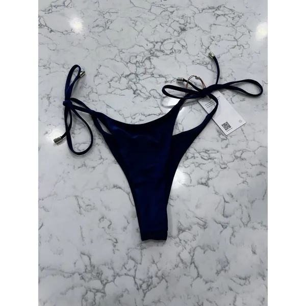 NWT Quince Deep Navy Italian Adjustable Side-Tie Bikini Bottom Small - Image 3