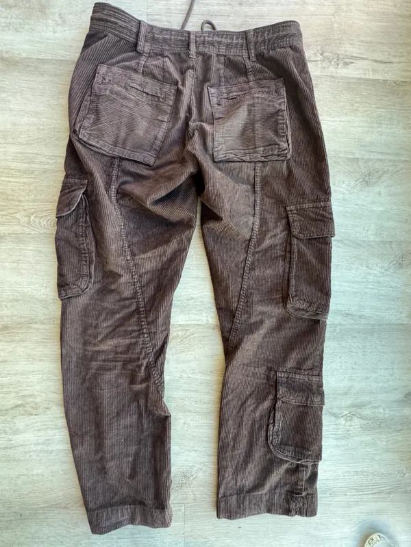 Free People Tahiti Cargo Corduroy Pants Size small Brown Drawstring - Image 8