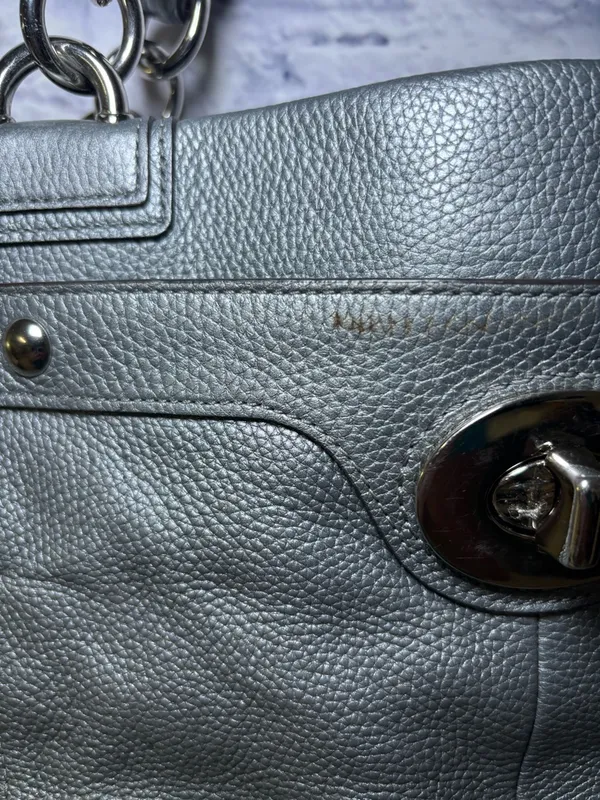 Coach Vintage Penelope Silver Leather Carryall Tote Bag Satchel F16531 - Image 14