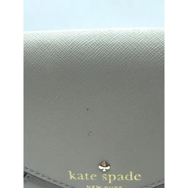 Kate‎ Spade New York Envelope Crossbody Bag Beige Saffiano Leather Gold Chain - Image 5