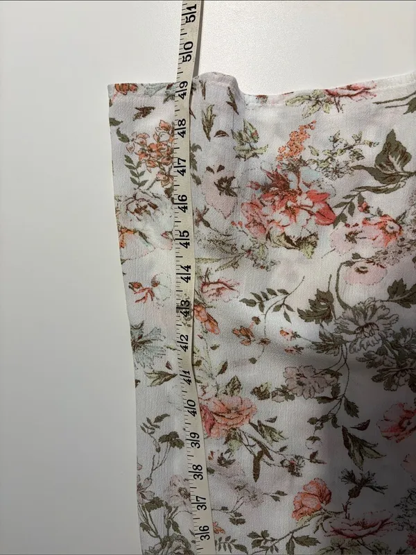 Frye Floral Button-Front sleeveless Maxi Dress White with Pink & Olive large - Image 12