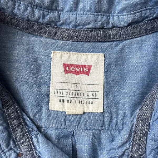 Levi's Blue Casual Button Down Shirt Short Sleeve - Image 4
