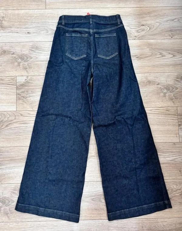 SPANX Dark Wash Wide Leg Jeans Size M NWT - Image 3