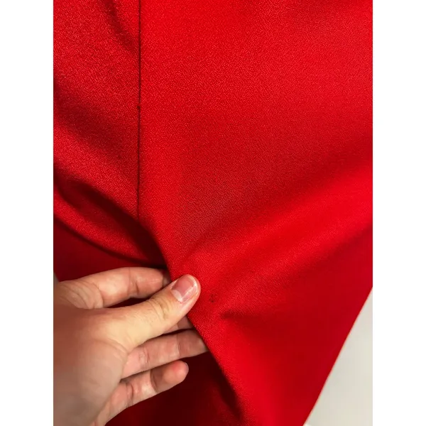 The Jones Girl Vintage 80s Red Double Breasted Puff Shoulder Sheath Dress 12 - Image 4