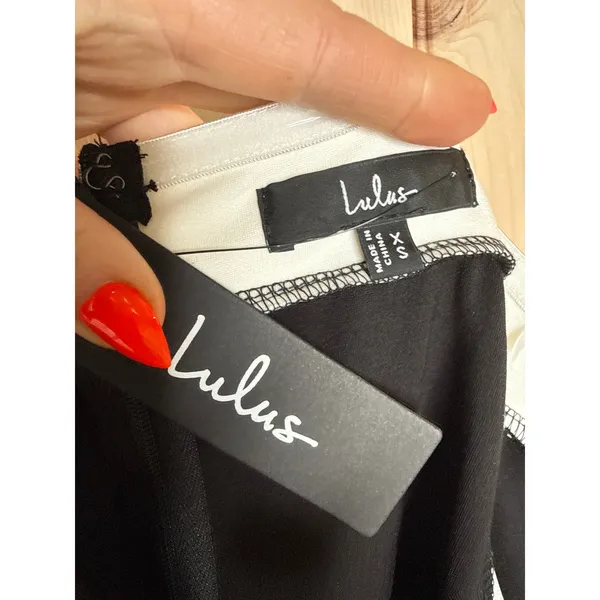 NWT Lulus Impressive Edge Black Color Block Strapless Midi Dress Party Size XS - Image 7