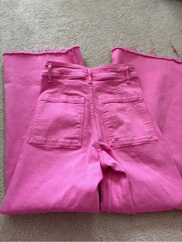 Zara Pink Wide Leg High Rise Jeans - Image 2