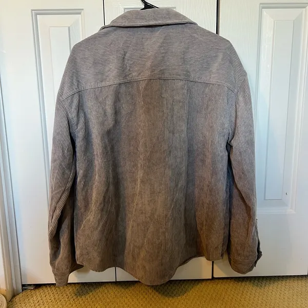 Corduroy Button Up Jacket Gray Size L - Image 2