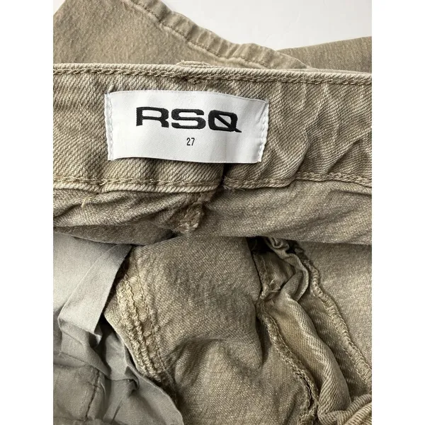 RSQ Jeans Womens Sz 27 Denim Mid Rise Wide‎ Leg Baggy Pants Hippie Grunge Tan - Image 7