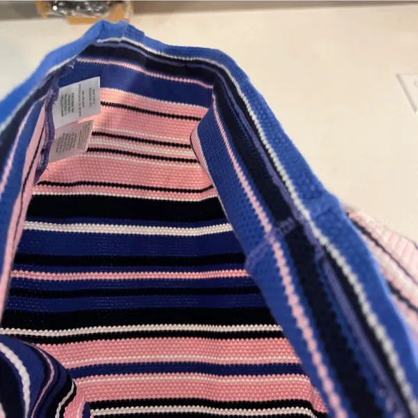Lilly Pulitzer Bay Dress Striped Blue Pink Textured Stretch Mini Twisted‎ Cutout - Image 7