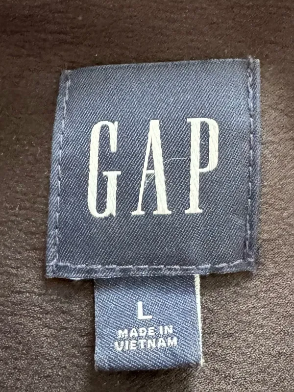 GAP Black Button up relaxed fit long sleeve Shirt size L front pocket minimalist - Image 6