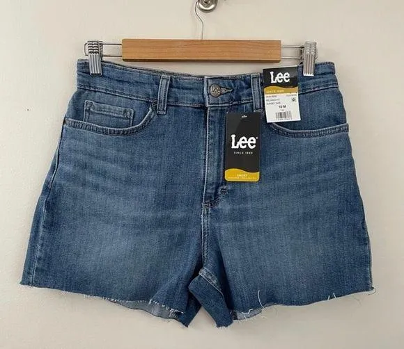 Lee High Rise Relaxed Fit Stretch Denim Jean cutoffs cut off shorts Blue 10 new - Image 5