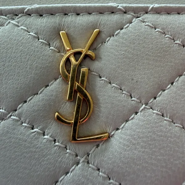 Saint Laurent Cassandre Matelasse Card Case in Grain De Poudre Embossed Leather NEW - Image 3