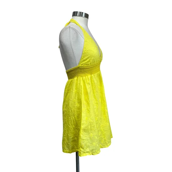 Ralph Lauren‎ Yellow Halter Mini Dress Embroidered Empire Waist Women’s Size M - Image 8