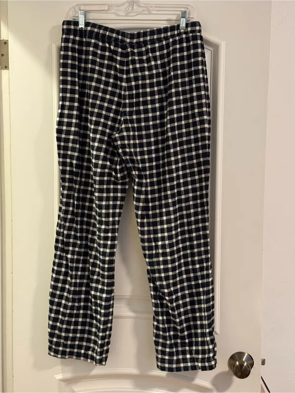 GAP Black & White Plaid Women’s Button-Up Pajama Set SZ M - Image 5