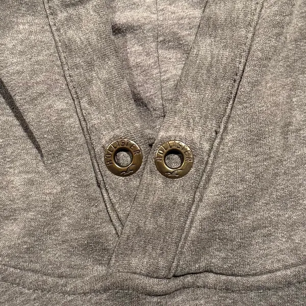 Hollister Graphic Pullover Hoodie Gray‎ Y2K California Surf Spell Out Coastal M - Image 5