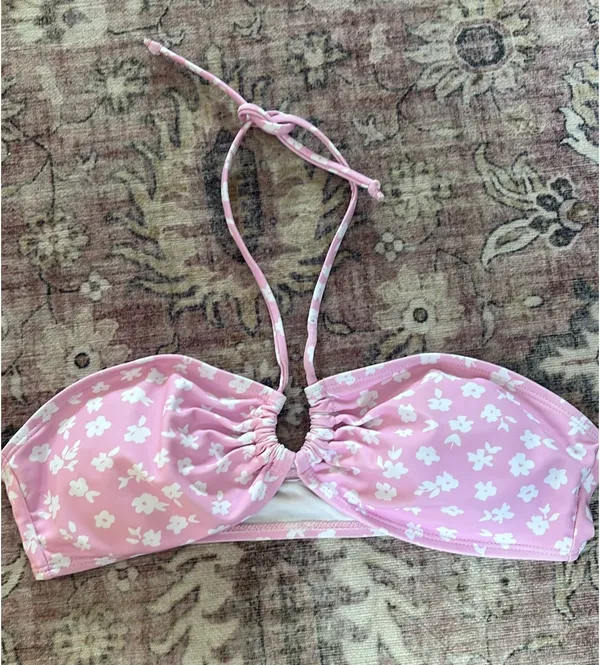 SHEIN strapless Bathing suit set pink floral - Image 3