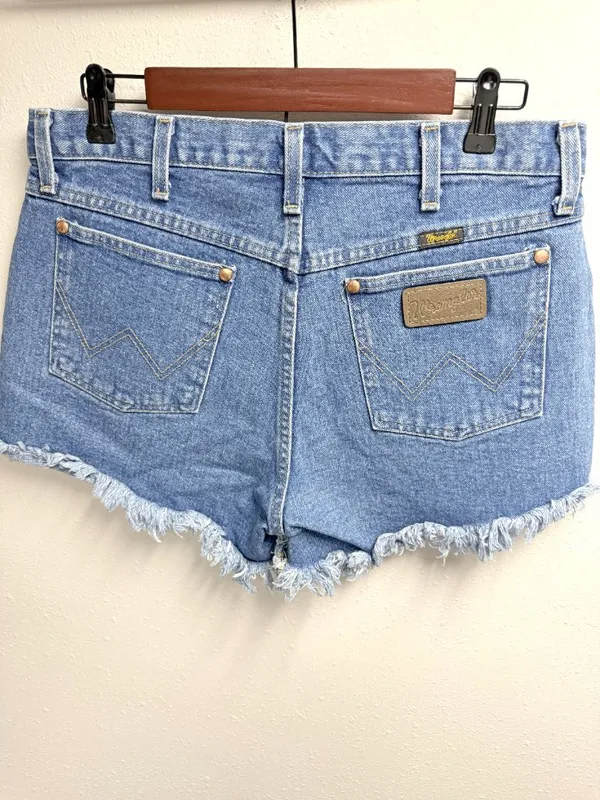 Wrangler Reworked Ultra High-Rise Frayed Denim Shorts - Image 8