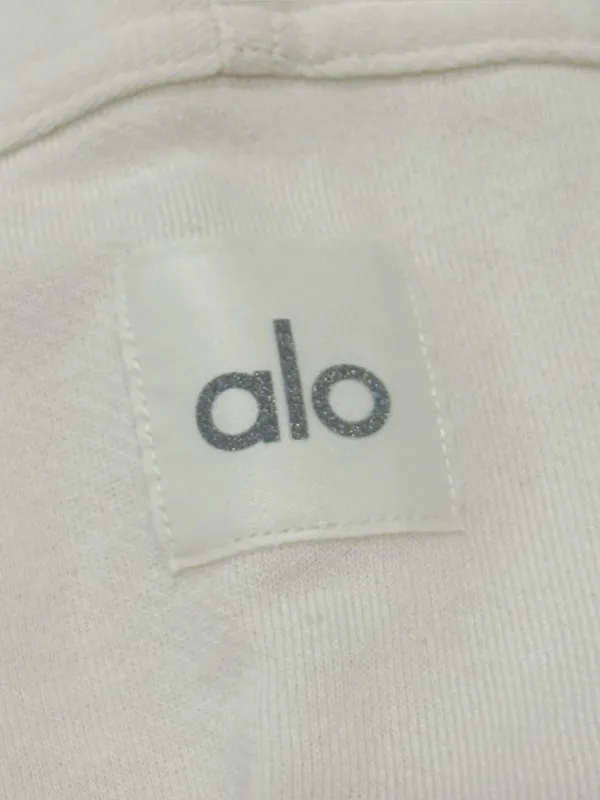 Alo Yoga Hazy Mock Neck Pullover Sweatshirt Small Ivory Oversized Lounge Cozy - Image 9