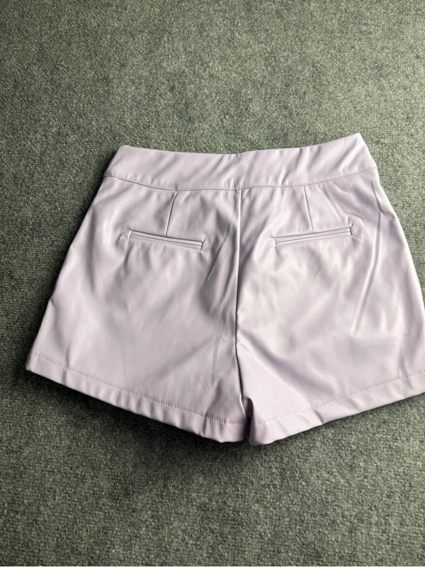 TCEC Women’s Smqll Lilac High-Waist pleather lined Shorts - Image 7