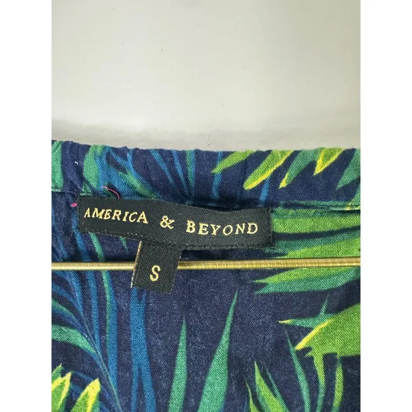 America and‎ Beyond Tropical Maxi Dress Womens Small Blue Beach Resort Hawaiian - Image 2
