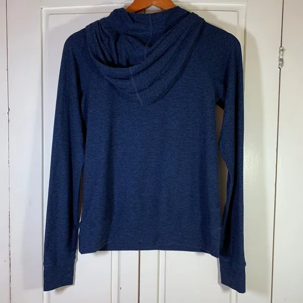 Outdoor Voices Women Navy‎ Blue Heathered Hoodie Thumbholes Size S Performance - Image 3