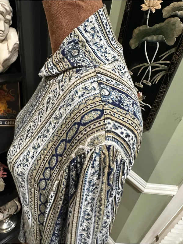 Free People “Donatella” Mock Turtleneck Paisley + Stripe Top – Size Medium - Image 7