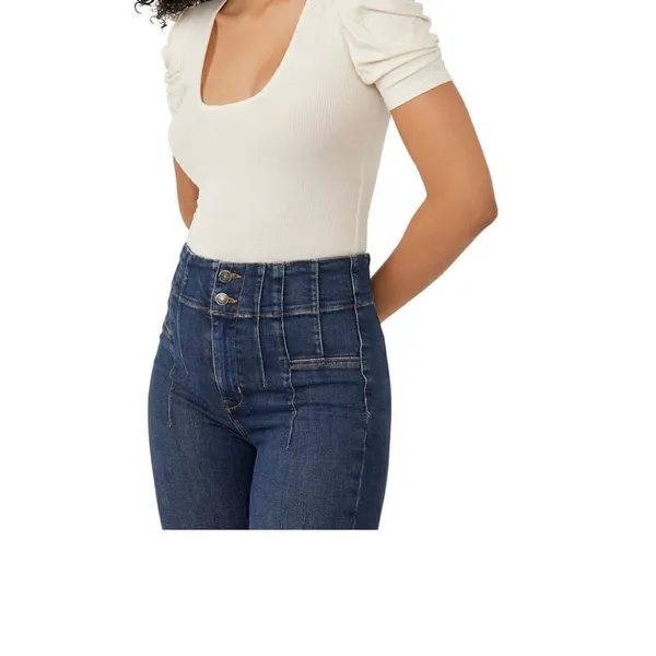 FREE PEOPLE So Fresh Modal Blend Bodysuit Top,‎ Ivory, Medium, (8/10) NWT - Image 8