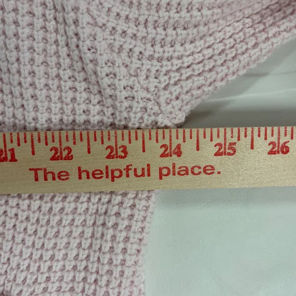 KBB by Kahlana Pink Waffle Knit Oversized Button Front Cardigan Sweater Small - Image 3