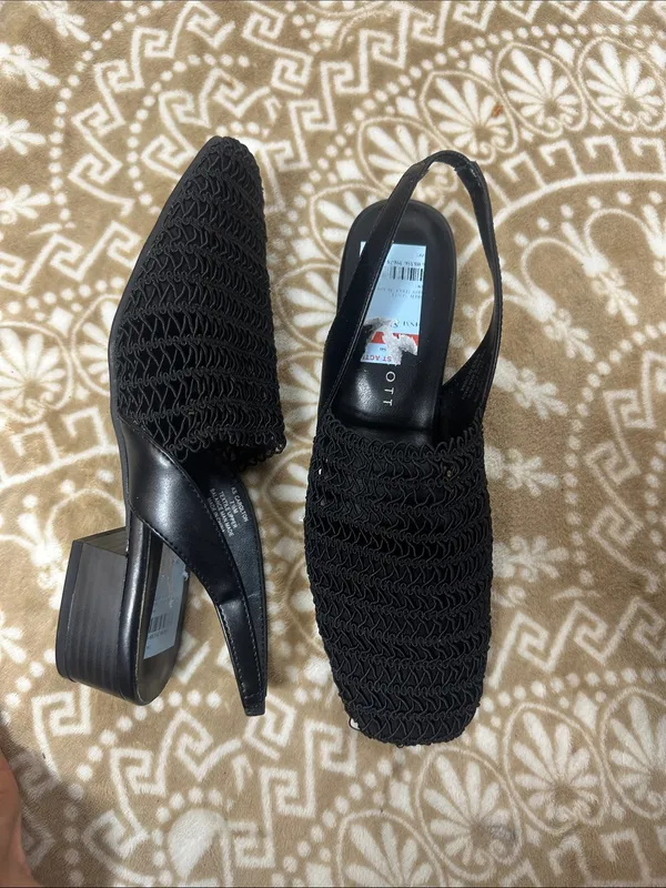 Karen Scott Black Crochet Slingback Flats - Image 8
