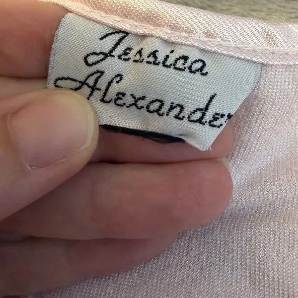 Vintage Jessica Alexander Womens Size XL Pink Satin Nightgown Embroidered Lace - Image 4