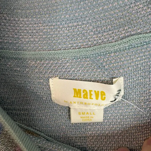 Maeve Anthropologie Carys Mock Neck Sweater Womens Size Small Blue Swirl - Image 3
