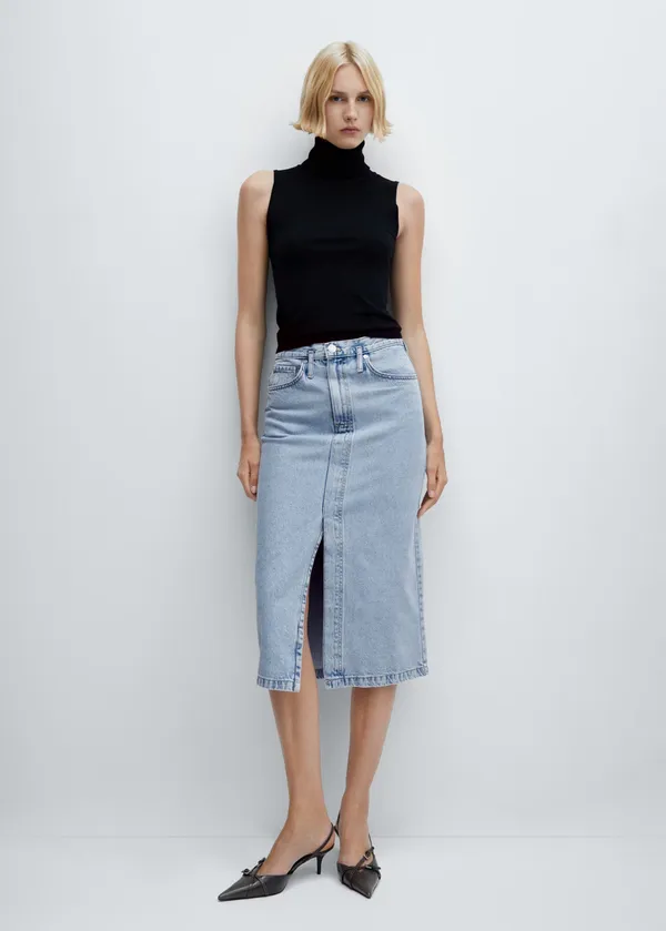 MANGO Denim Midi-Skirt - Image 2