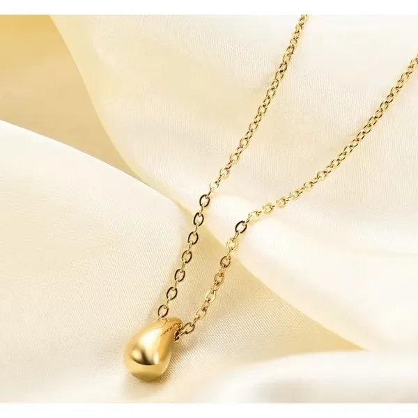 Teardrop Pendant Necklace,‎ Gold Plated Sterling Silver Jewelry, 16-18” - Image 3