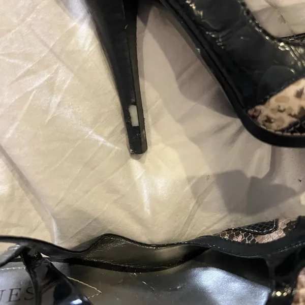 Guess 6 black ankle strap snake skin heels - Image 2
