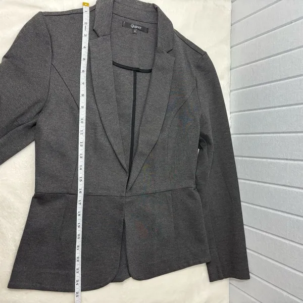 Quince Dark Gray Blazer Notch Collar Long‎ Sleeve Hook and Eye Work Size S - Image 11