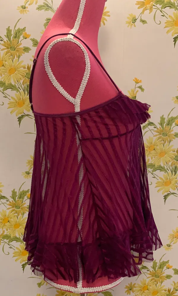 Sexy see through burgundy top size 32 - Image 6