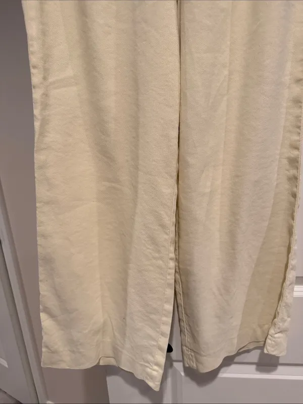 Zara Light Cream Wide-Leg High-Rise Trousers - Image 3