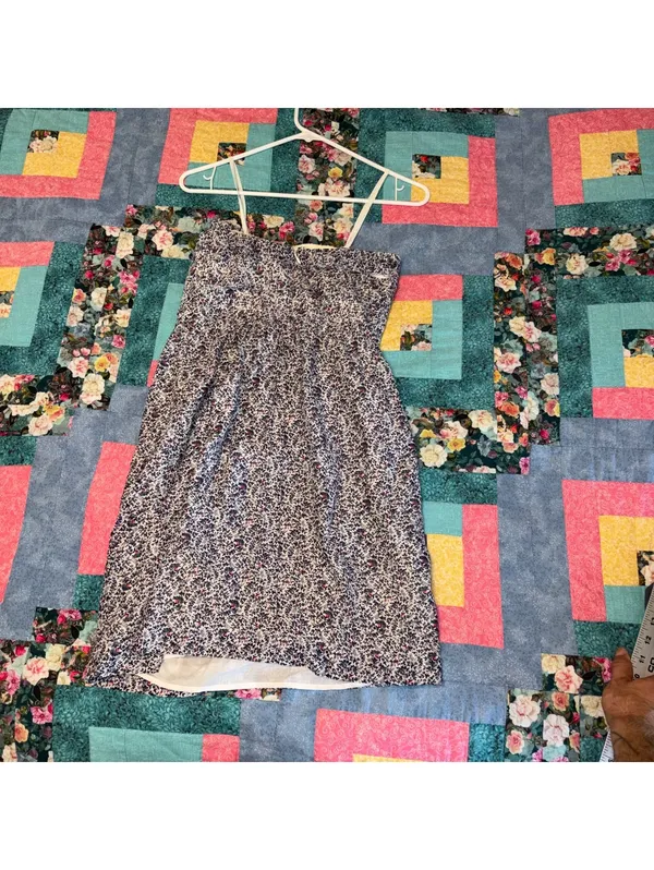 J.Crew Woman’s Sz 2 Strapless Sundress Floral Ruffle Dress With Back Zipper - Image 4