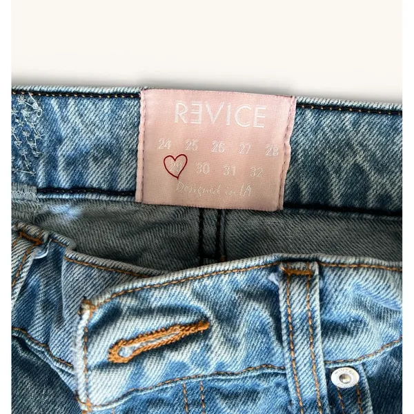 Revice Denim Straight Leg Jeans Womens‎ 29 Light Wash Button Fly Y2K - Image 4