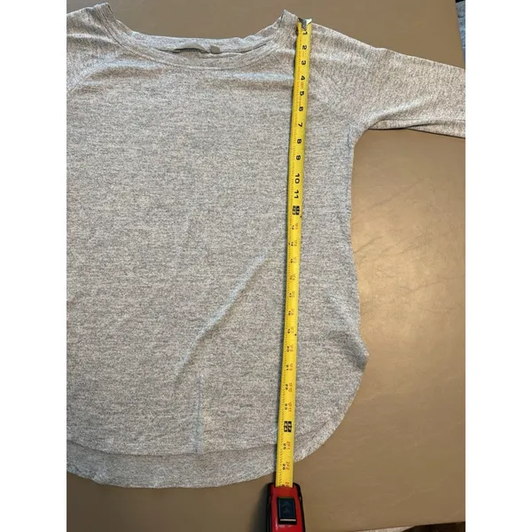 Athleta Pose Top Women’s Marl Grey Long Sleeve Heather Tunic High Low Hem Medium - Image 7